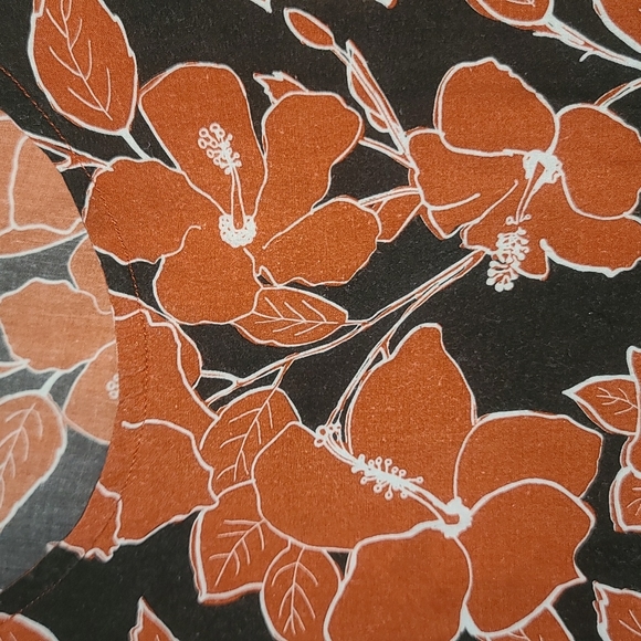 Acacia Mana mid pacific dress black red hibiscus print P XS rare! - Picture 10 of 16